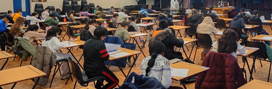 Confident student taking their exam